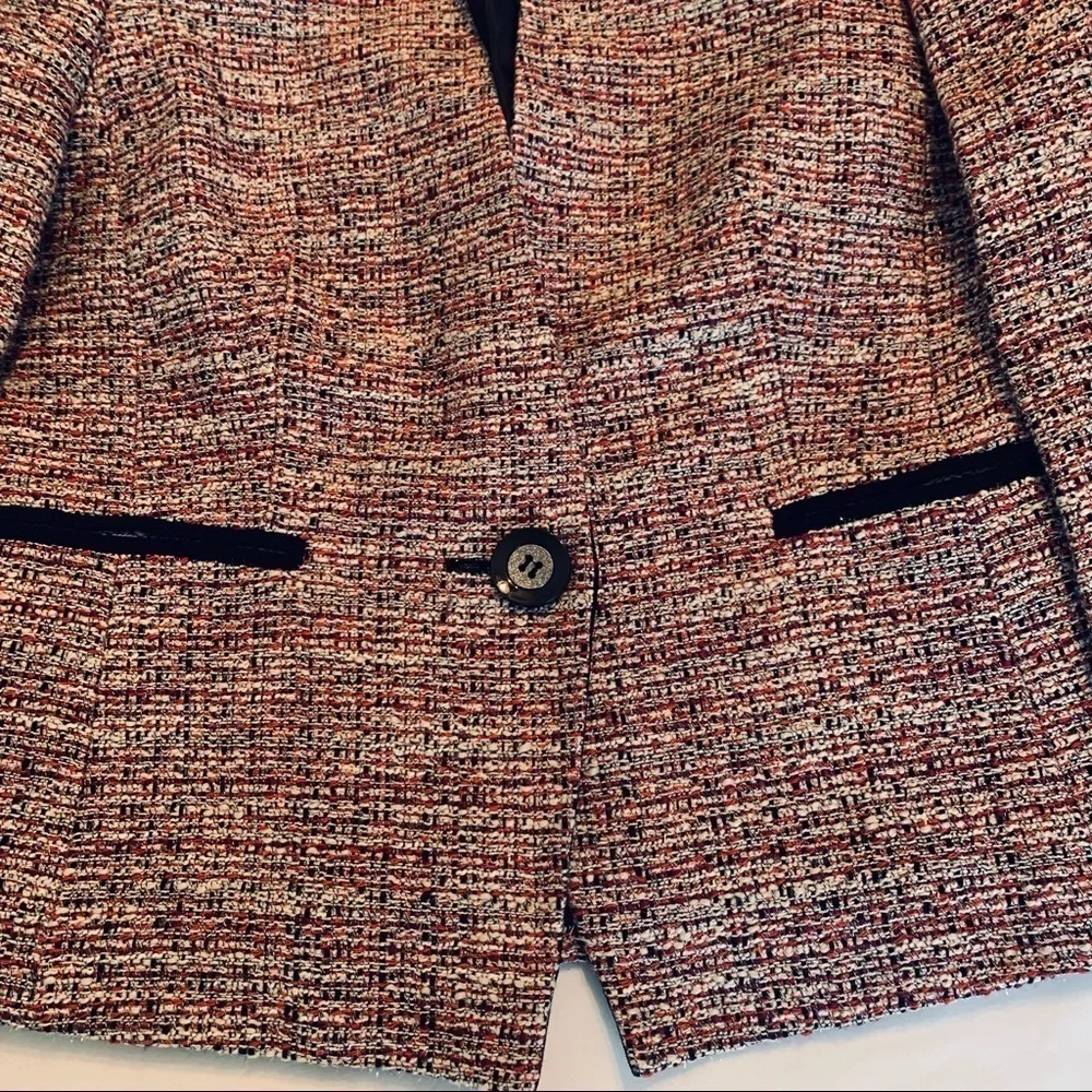 Jones studio separate Tweed preppy professional career Blazer red jacket